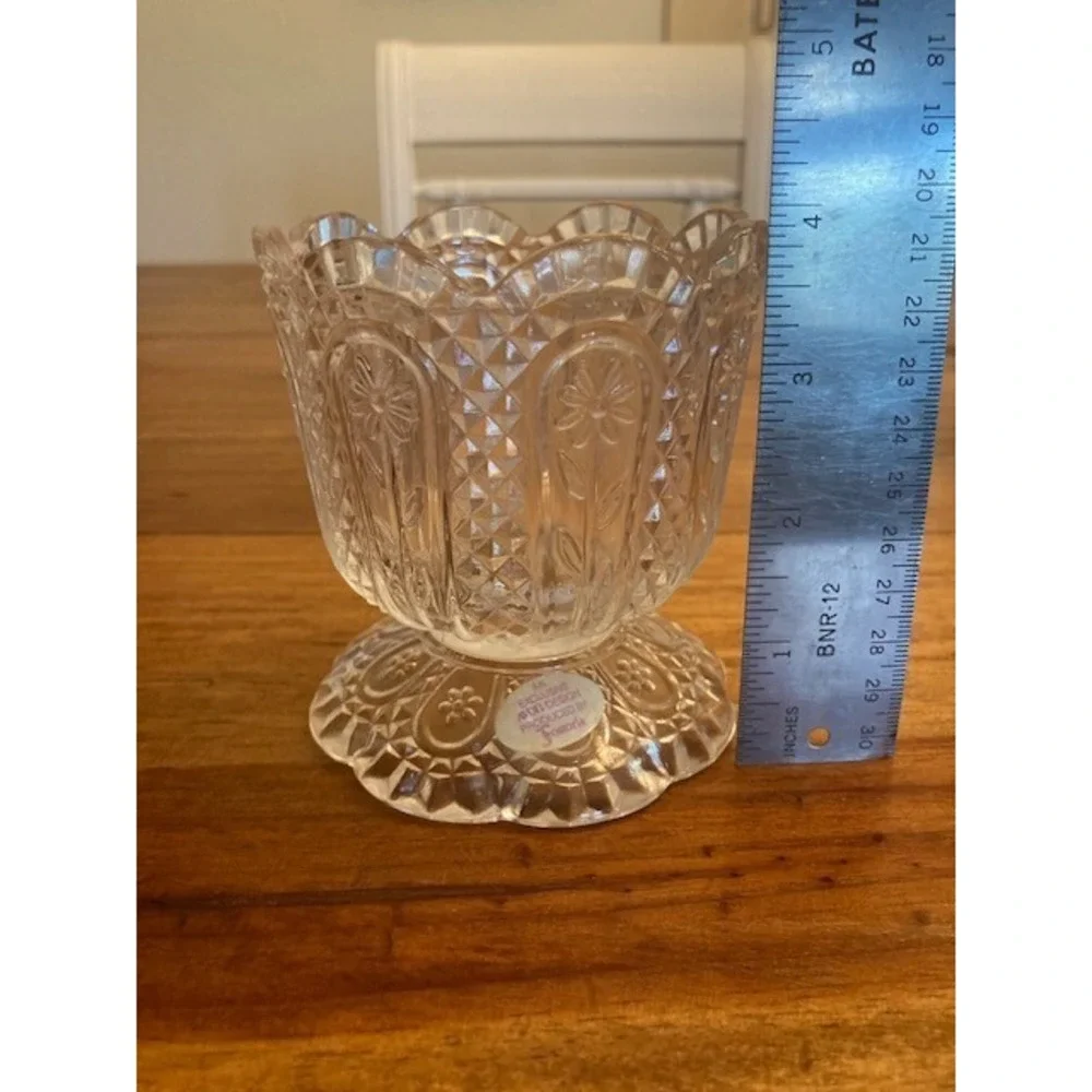 Vtg Avon & Fostoria Glass Candle‎ Holder Perfumed Glass NIB No candle 4